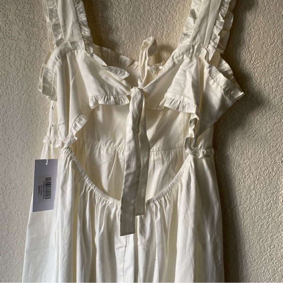 Reformation Liah Dress in White Tie Back NEW - Picture 5 of 10